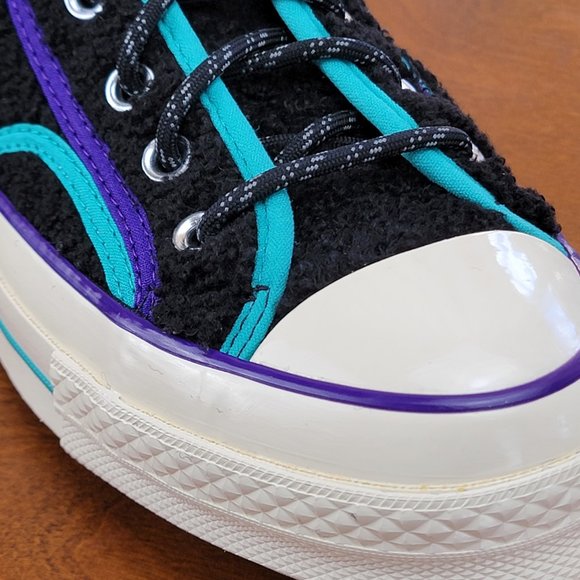 Converse Mens Chuck 70 Hi "Retro Sherpa" 169784C Black/Court Purple/Egret Size 9 - Picture 7 of 13